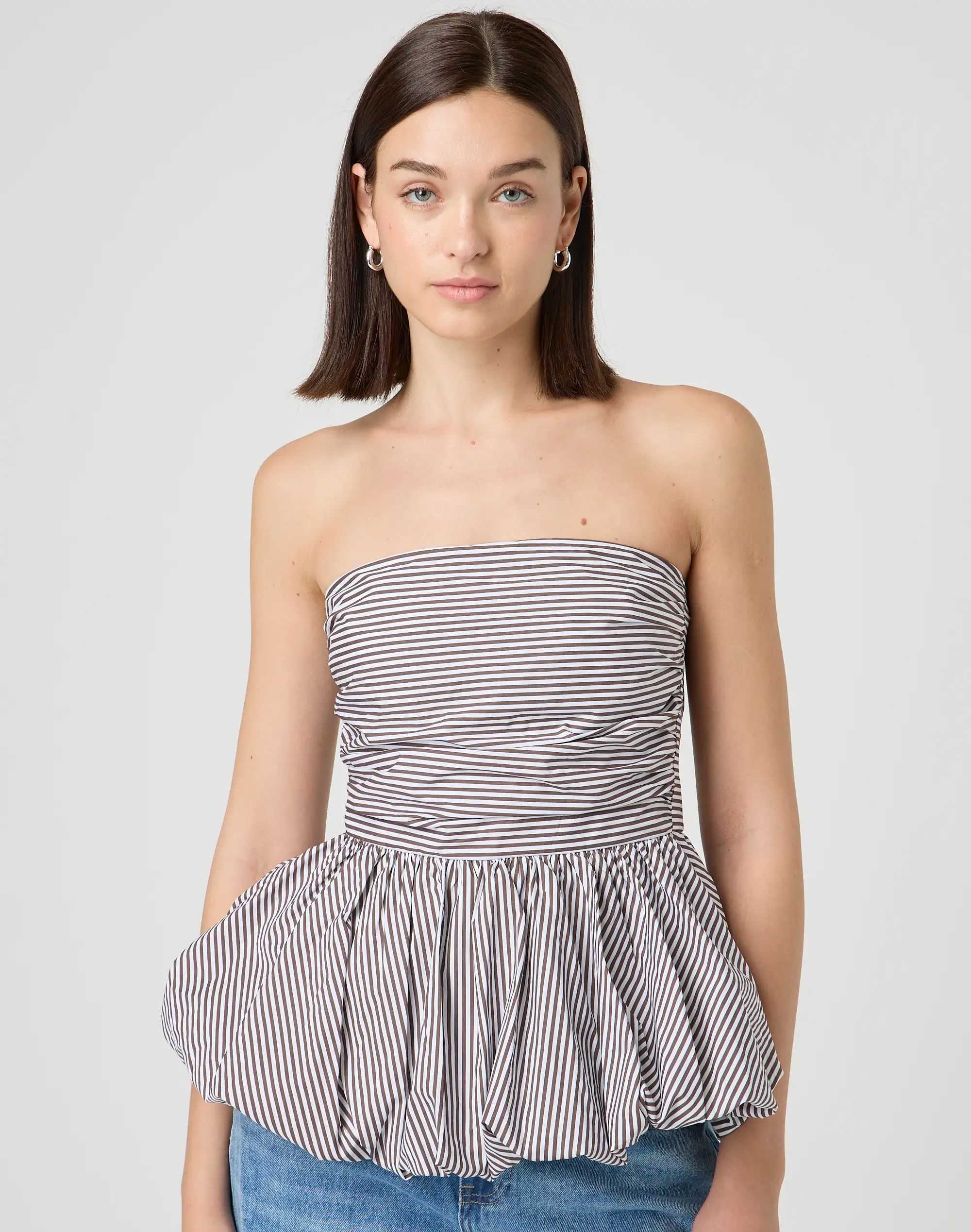 Stripe Strapless Bubble Top | Glassons (Australia)