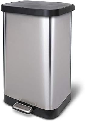 Glad Stainless Steel Step Trash Can with Clorox Odor Protection | Large Metal Kitchen Garbage Bin... | Amazon (US)