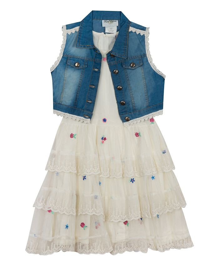 Big Girls Mesh Dress and a Vest, 2 Piece Set | Macys (US)