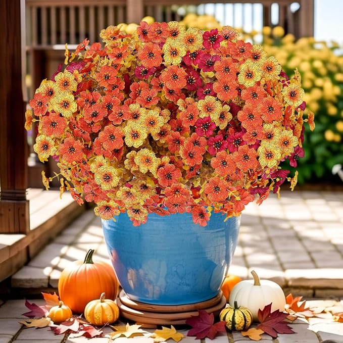 Artificial Flowers for Outdoor,Silk Flowers No Fade Fake Plastic Flowers Faux Plants for Outdoors... | Amazon (US)