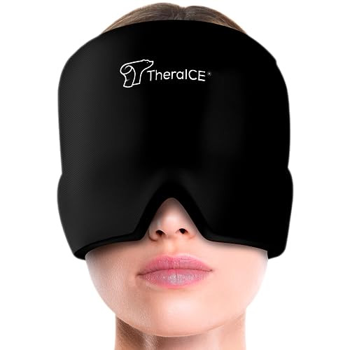 TheraICE Migraine Relief Cap, Soothing Headache Hat Ice Pack Mask, Face Cold Compress Cooling Gel Head Wrap Products for Tension, Stress & Hangover | Amazon (US)