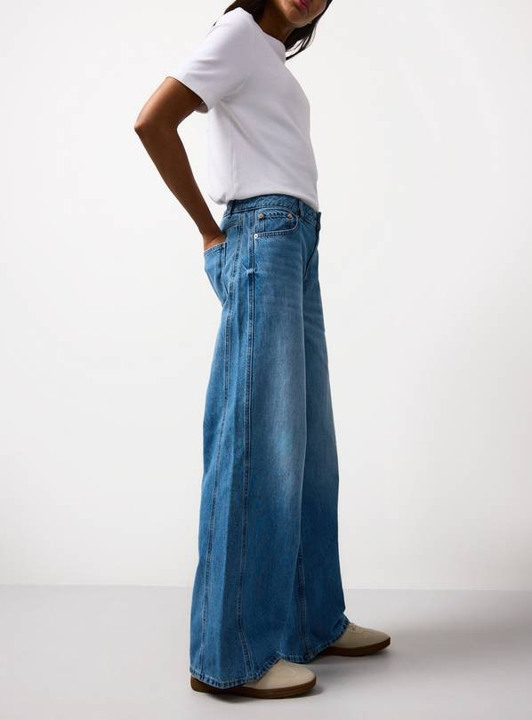 Baggy Wide Leg Light Blue Jeans 18L | Tu Clothing