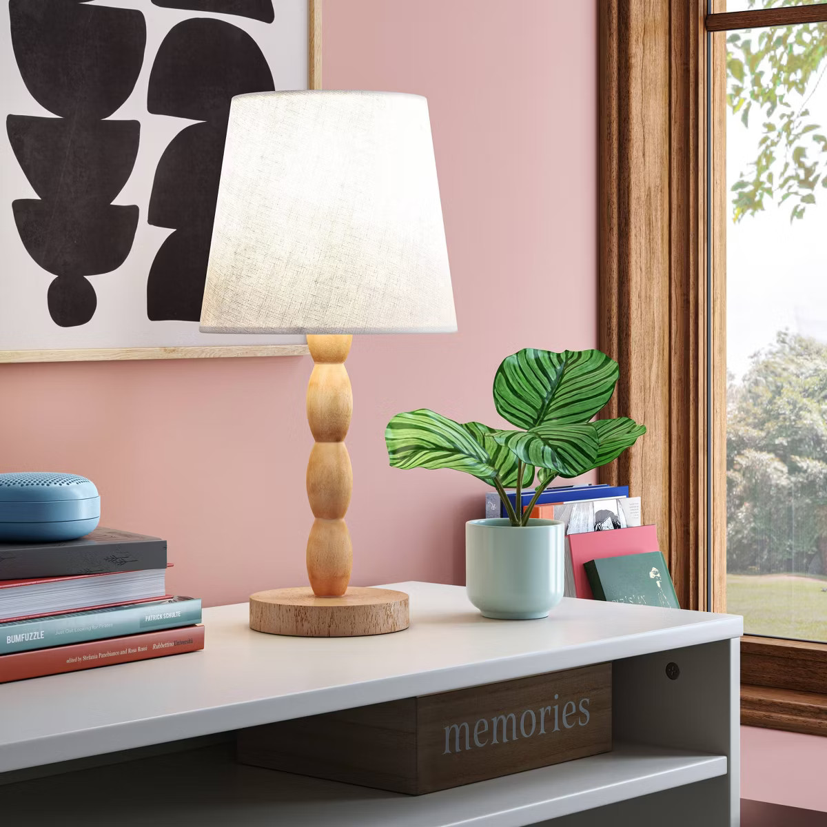 Turned Wood Stick Lamp Brown - Room Essentials™: Modern Accent Table, ETL Listed, No Bulb Inclu... | Target