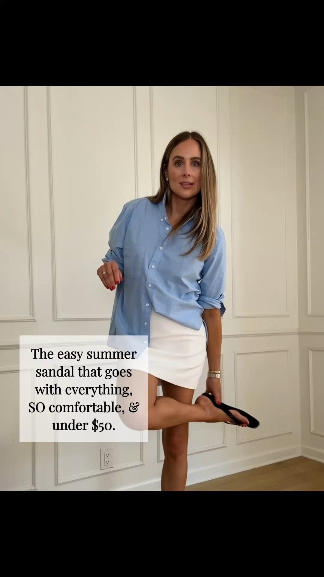 If between sizes go up in the sandals

#LTKOver40 #LTKootd #LTKSeasonal