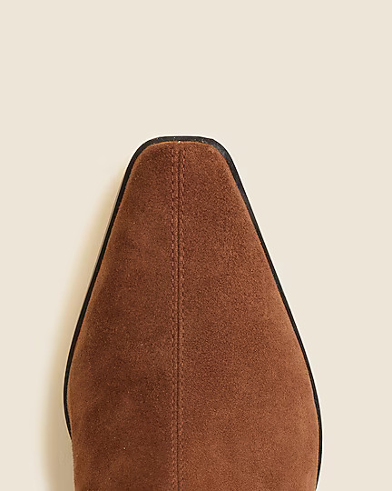 Remi square-toe ankle boots in stretch suede | J. Crew US
