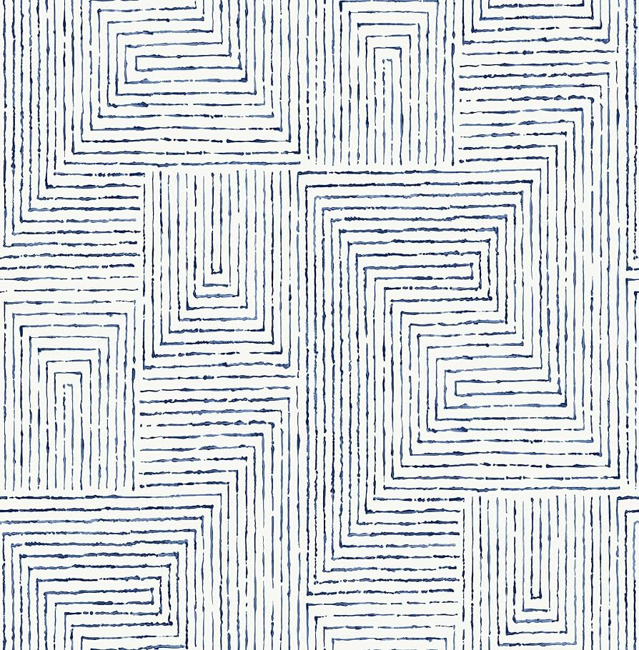 Scott Living SLS3974 Ink Peel & Stick Wallpaper, Blue | Amazon (US)