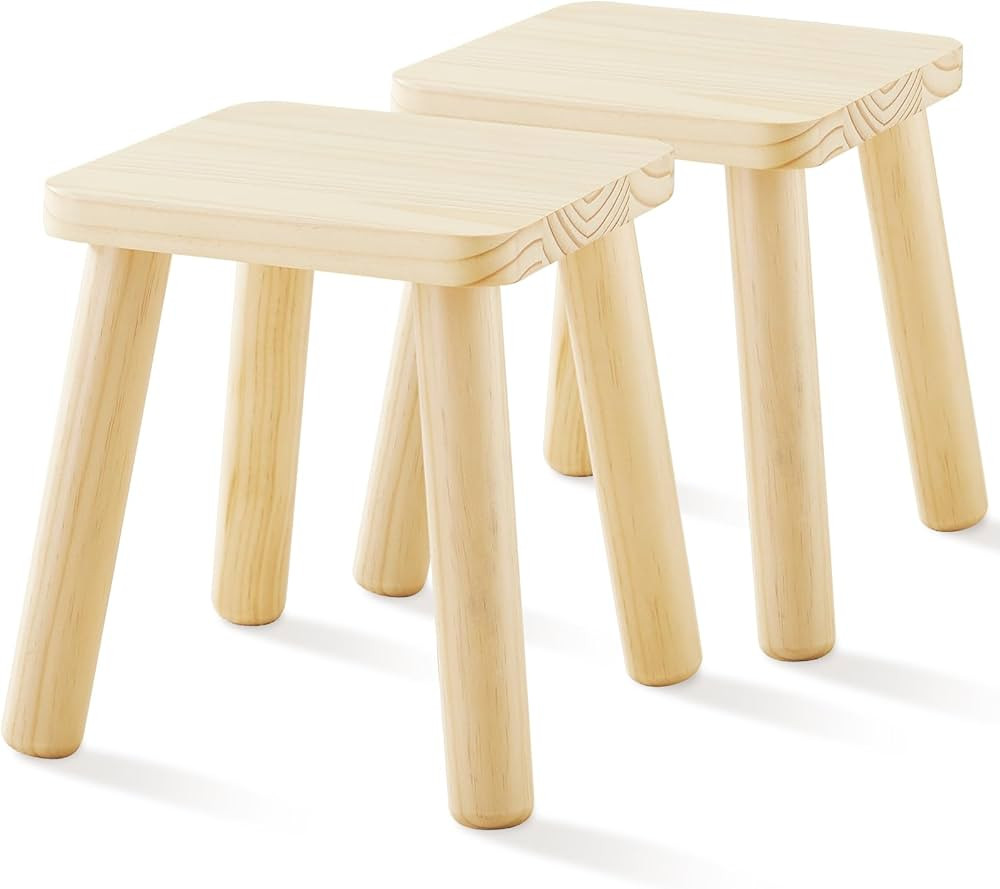 Beright Wooden Step Stools for Kids, Children's Stool fit with Sensory Table, Sturdy Sitting Stoo... | Amazon (US)