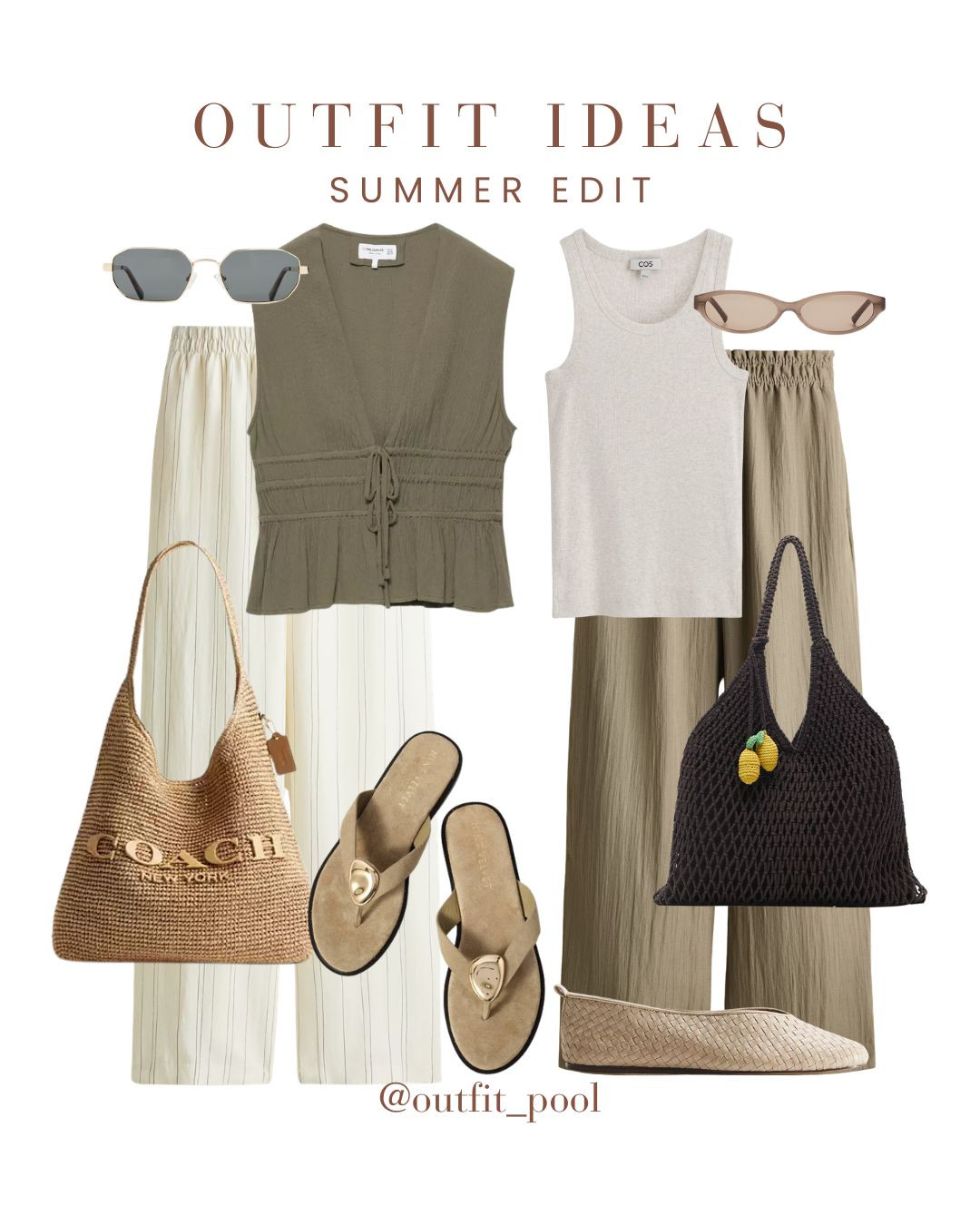 Summer edit: 3 color themes you’ll love ✨ Curated 3 outfit vibes based on trending summer color palettes — easy, aesthetic, and perfect for your next getaway or day out 🙌 💗 Pink theme — soft, playful, and feminine for brunch dates & vacay days 🤎 Brown tones — neutral, minimal, and effortlessly chic 🌿 Green/khaki theme — fresh, earthy, and perfect for that cool-girl summer vibe Mix, match, and repeat — these color stories make styling your summer wardrobe so easy 💫 To shop these outfits, check the LTK shop link in bio 🛍️💌 (Summer Edit, Summer Outfit Ideas, Summer Wardrobe Essentials, Chic Summer Style, Effortless Summer Outfits, Neutral Summer Looks, Casual Summer Outfit, Summer Capsule Wardrobe, Everyday Summer Style, Lightweight Summer Outfits, Linen Outfit Ideas, Vacation Ready Outfits, Coastal Chic Style, Euro Summer Looks, Summer Outfit Inspiration, Minimalist Summer Fashion, Hot Weather Outfits, Summer Must Haves, Easy Breezy Style, Summer Style Edit) #summeroutfits #eurosummer 

 #LTKgrwm #LTKootd #LTKTravel