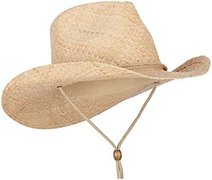 e4Hats.com Raffia Straw Outback Style Cowboy Hat with Chin Cord | Amazon (US)