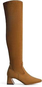 DREAM PAIRS Women's Over The Knee Thigh High Boots Square Toe Long Stretch Soft Blocked Chunky He... | Amazon (US)