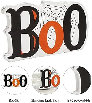 Halloween Decor - Halloween Decorations - Boo Happy Halloween Wooden Signs & Cute Gnomes Plush wi... | Amazon (US)