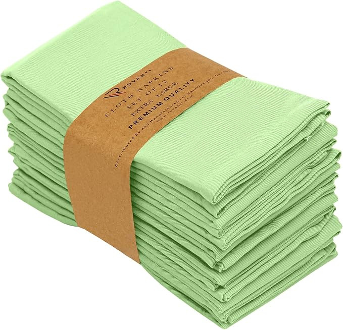 Ruvanti Kitchen Cloth Napkins 12 Pack 18X18 Inch Dinner Napkins Soft, Comfortable, Reusable Napki... | Amazon (US)