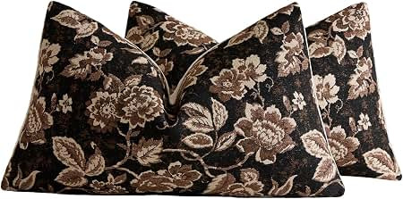 Amazon.com: HomePeng Vintage Floral Chenille Lumbar Pillow Covers 12x20 Set of 2 | Neutral Modern... | Amazon (US)