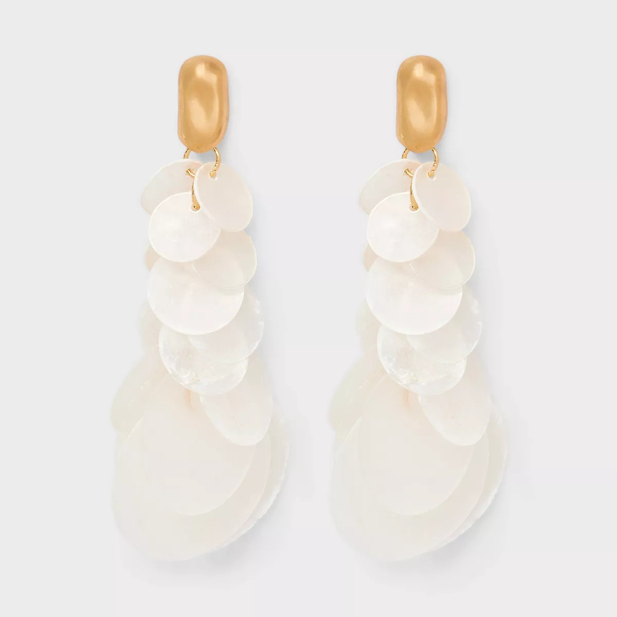 Pearl Inlay Hoop Earrings - A New Day™ Gold/White | Target