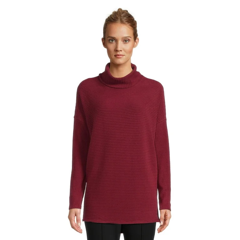 Time and Tru Women's Rib Roll Neck Tunic, Sizes XS-3XL | Walmart (US)