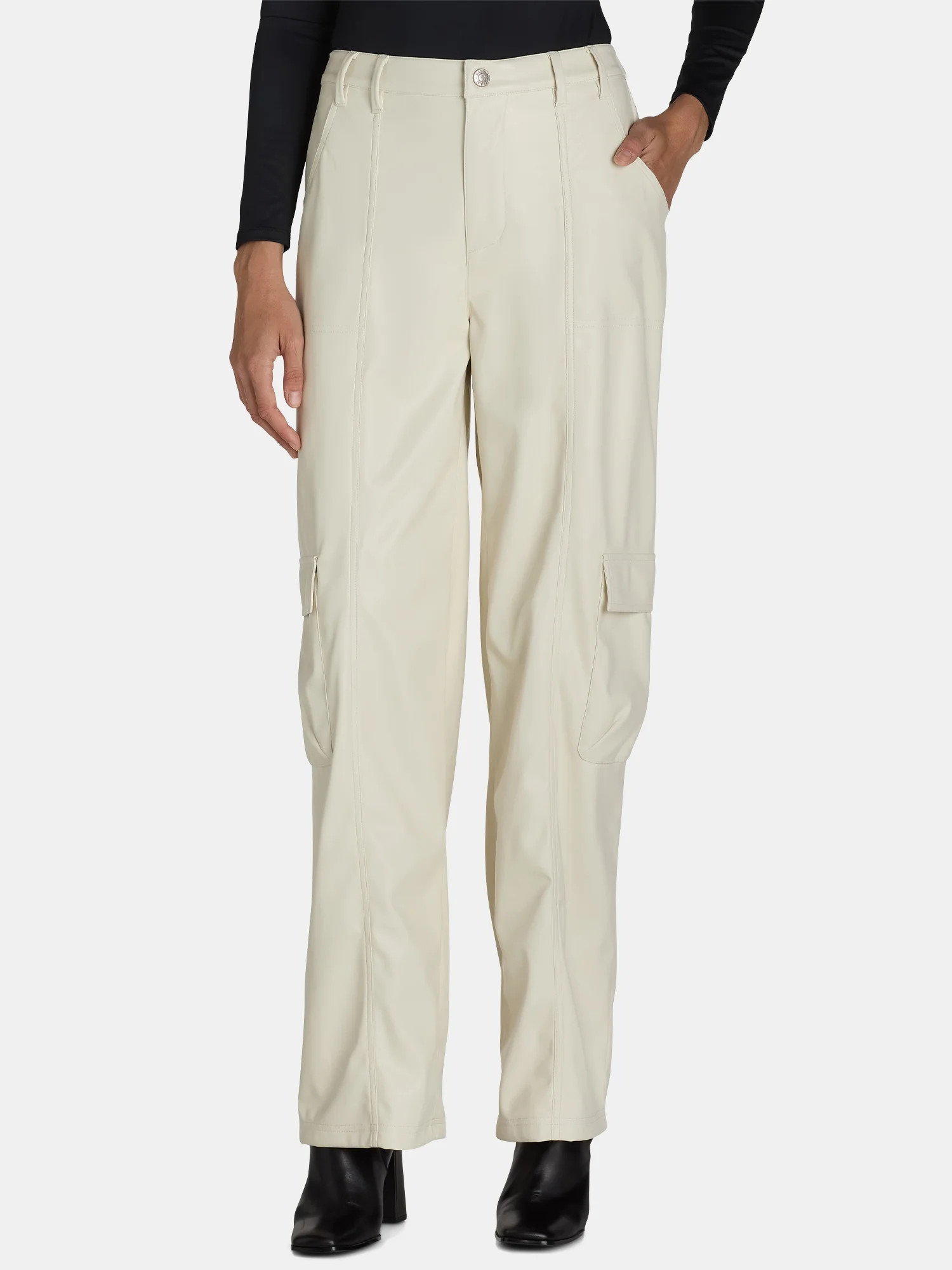 Madden NYC Women's Juniors PU Straight Leg Pant, Sizes XXS-XXL | Walmart (US)