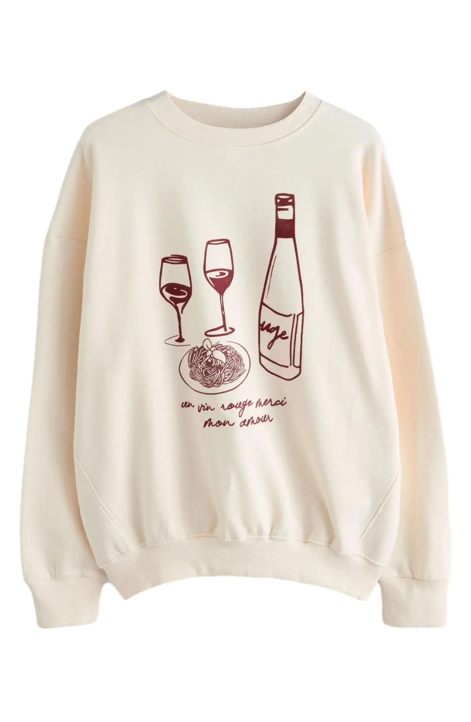 NEXT Red Wine Flocked Sweatshirt | Nordstrom | Nordstrom