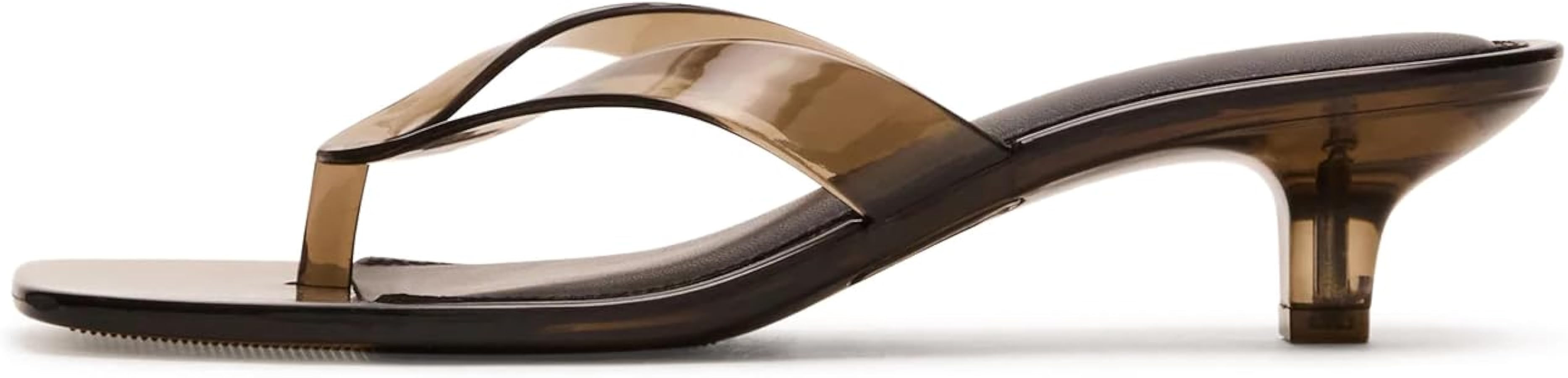 Kitten Heel Sandals for Women Flip Flop Thong Heeled Jelly Summer Beach Dress Party Shoes | Amazon (US)