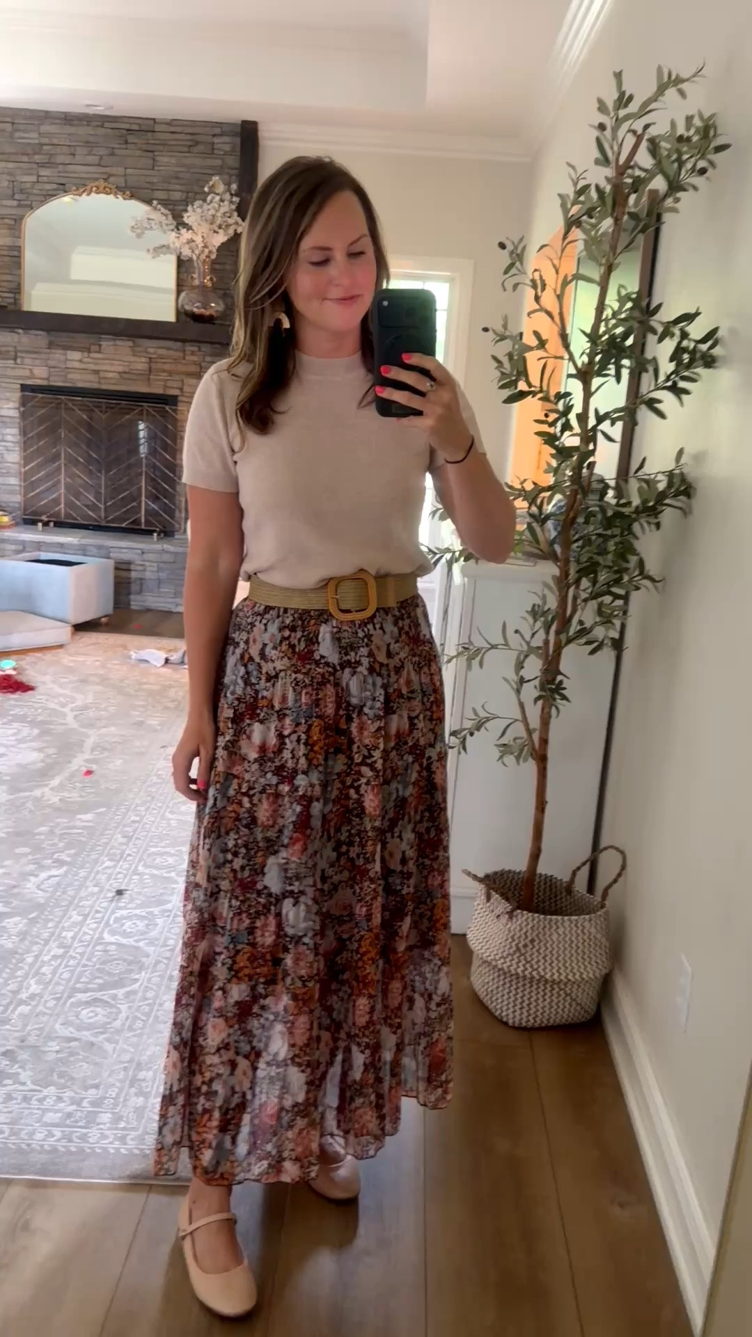 Sunday outfit of the day: easy maxi skirt and sweater top I wore to church! Paired it with a rattan belt and neutral Mary jane ballet flats! My earrings are from @Spiffy & Splendid & will link below!

#LTKootd #LTKWorkwear #LTKSaleAlert