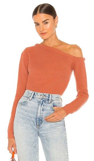 Ravie One Shoulder Sweater in Rust | Revolve Clothing (Global)