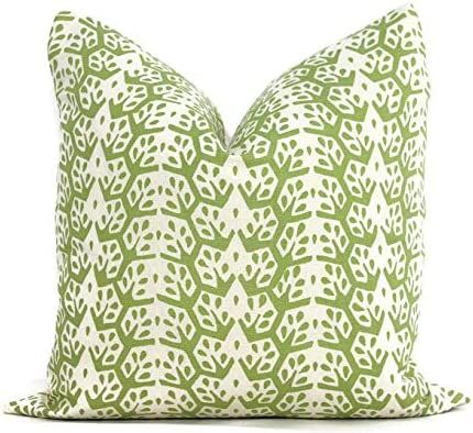 Sister Parish Cecil Stripe Palm Green Decorative Pillow Cover Eurosham Lumbar Olive greenpillow C... | Amazon (US)