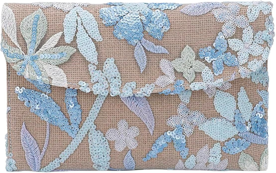 Verdusa Women's Floral Embroidery Sequin Evening Beaded Clutch Bags 2026 Party Purses | Amazon (US)