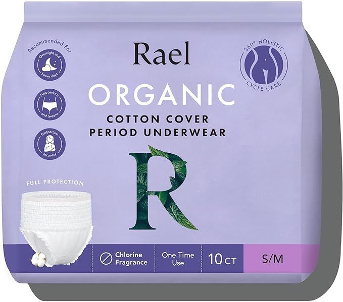 Rael Disposable Underwear for Women, Organic Cotton Cover - Incontinence Pads, Postpartum Essenti... | Amazon (US)