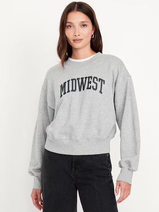 SoComfy Graphic Drop-Shoulder Crew-Neck Sweatshirt | Old Navy | Old Navy (US)