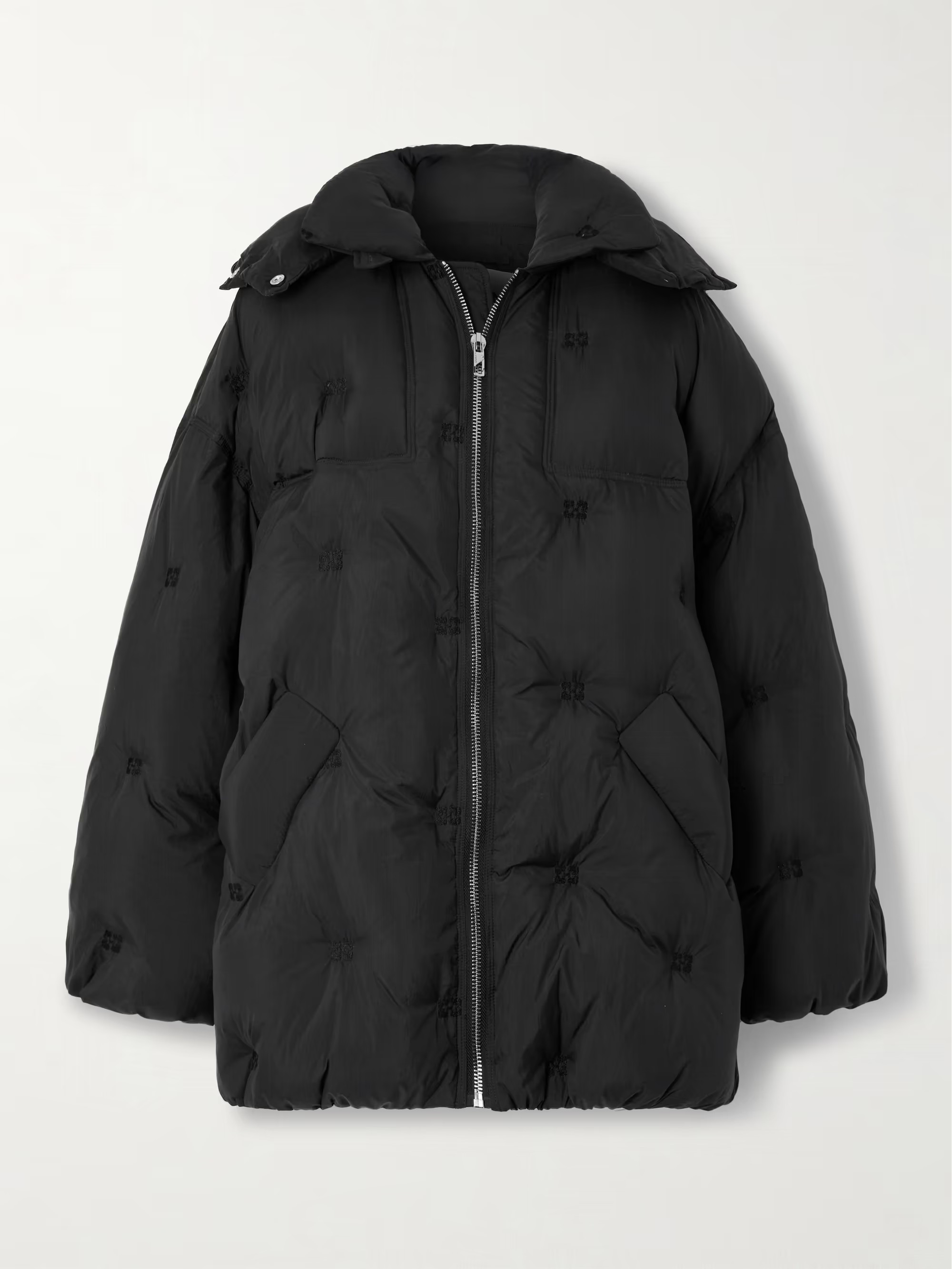 Logo-embroidered quilted recycled-shell hooded jacket | NET-A-PORTER (UK & EU)