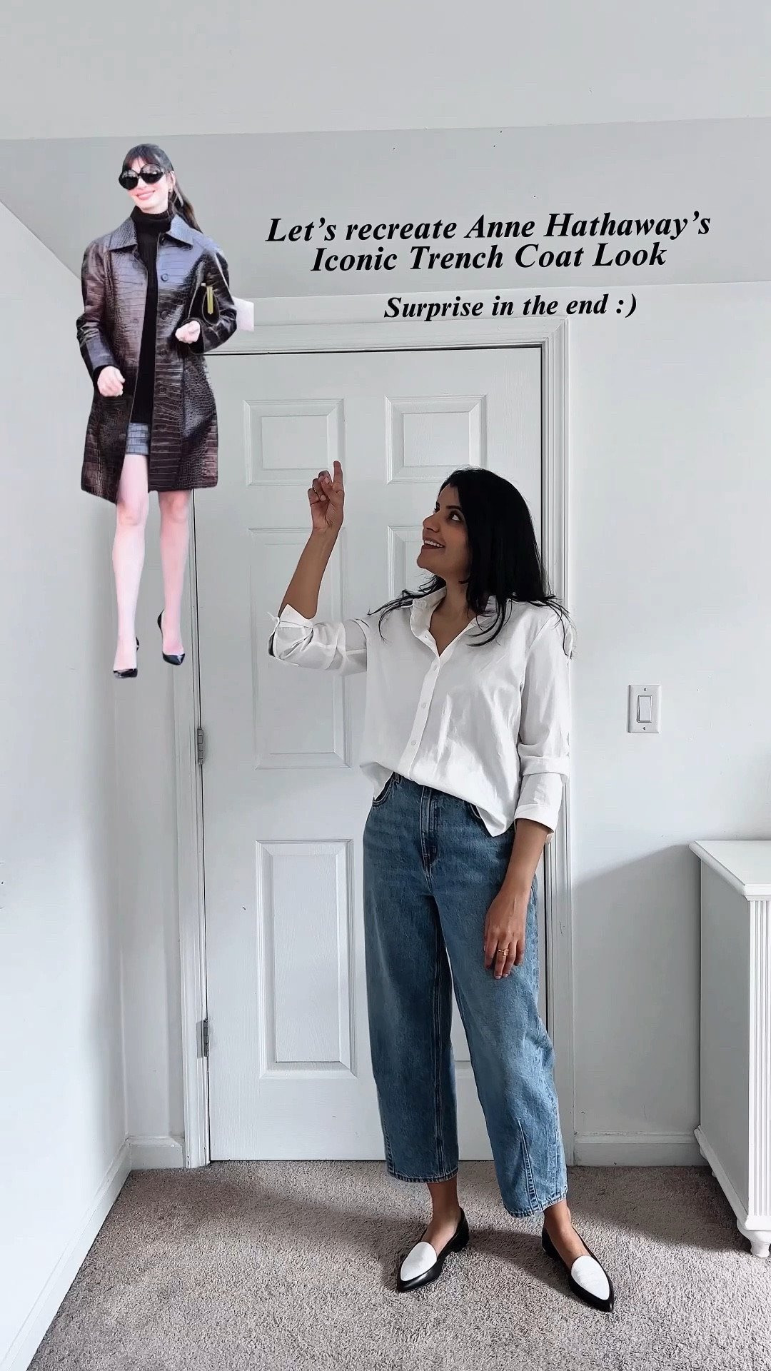 Andrea is back in Devin Wears Prada 2, and what better way to celebrate that news than recreating one of Anne Hathaways’s iconic looks. This crock embossed leather trench looks super chic  and I think it’s very simple to style, but yet statement making look! I am linking some of the chic leather/faux leather coats in every budget here.  