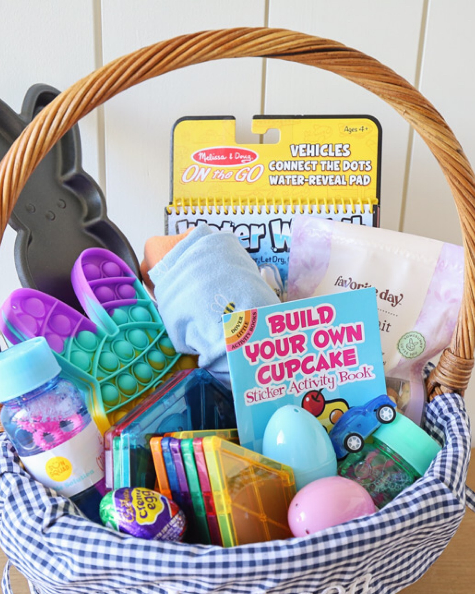 Kids Easter basket ideas

Bubble solution 4 oz target 
Build your own cupcake sticker activity book amazon 
Magnetic building block set 16 piece amazon 
Melissa & Doug water-reveal coloring activity pad amazon 
Bunny pancake skillet amazon 
Bunny pop fidget sensory toy walmart 
Natural Easter Baskets pottery barn kids
Gingham Easter basket liners pottery barn kids
Plastic Easter egg target


#LTKfindsunder50 #LTKSeasonal #LTKhome