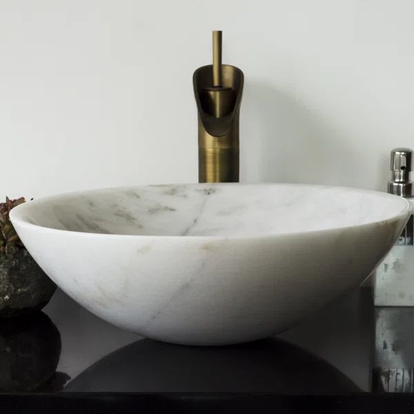 BRIELLI Brielli Stone Circular Vessel Bathroom Sink | Wayfair North America