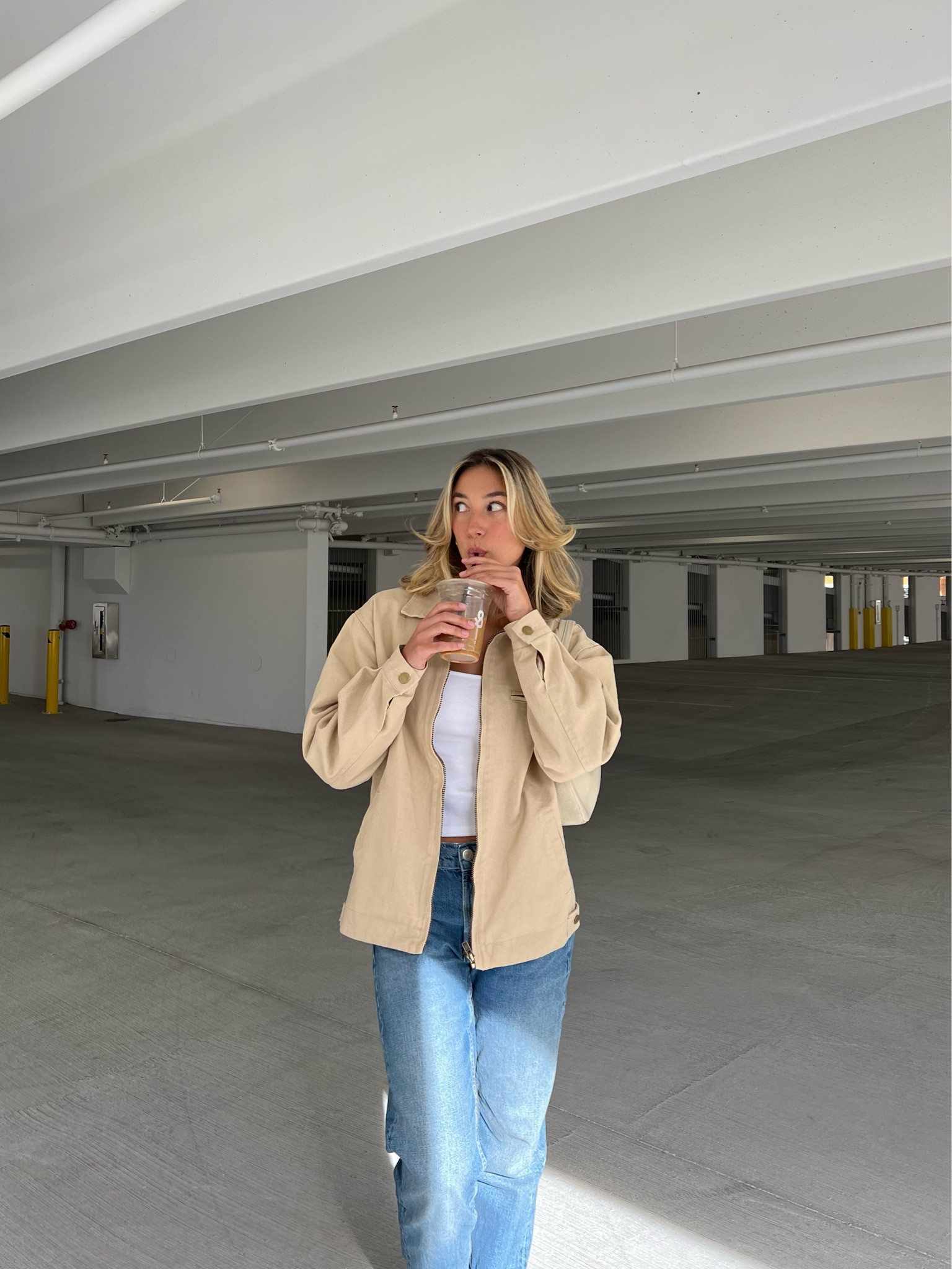 Fall outfit, fall style, utility jacket, oversized jacket, basic tank, white tank, straight jeans, slingbacks, bow heels

#LTKSeasonal #LTKCyberWeek #LTKstyletip