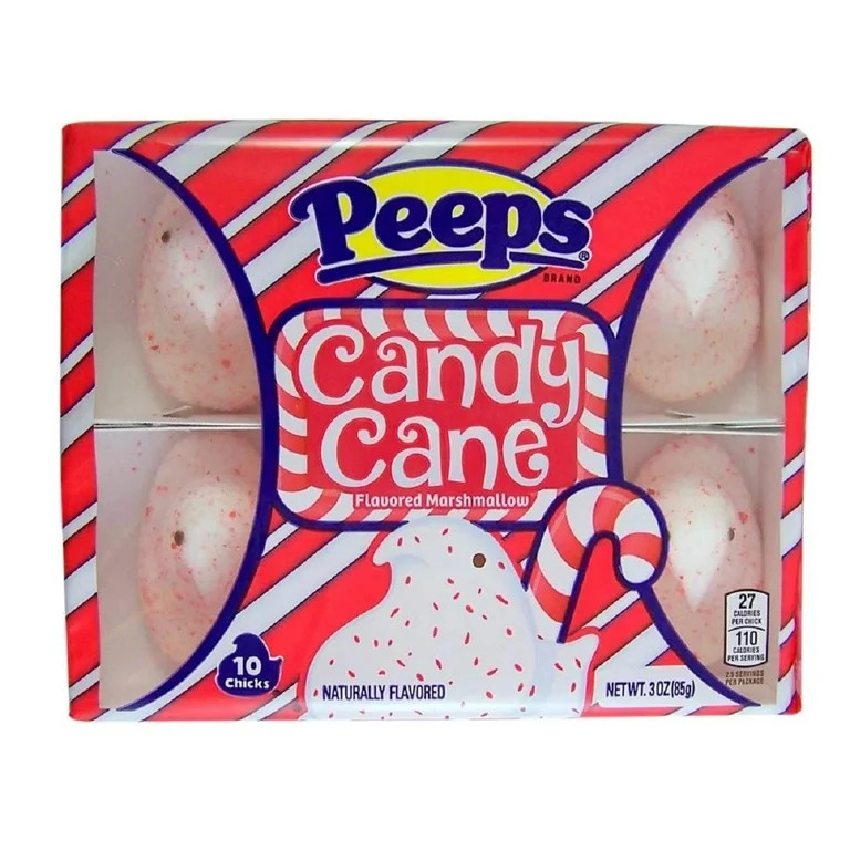 Naturally Flavored Candy Cane Marshmallow Peep - 10 Chicks Net Wt 3 Oz | Walmart (US)