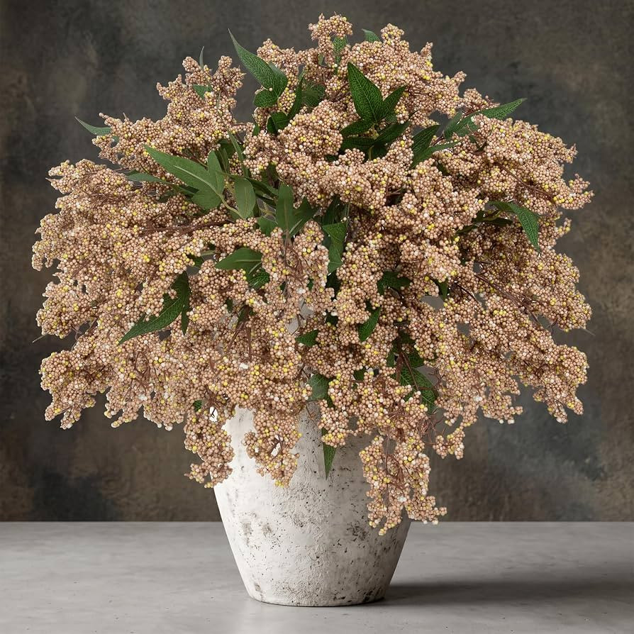 Daynight 6 Pcs Artificial Berry Stem for Vase, 17 in Faux Nandina Branches Fall Floral Picks Fake... | Amazon (US)