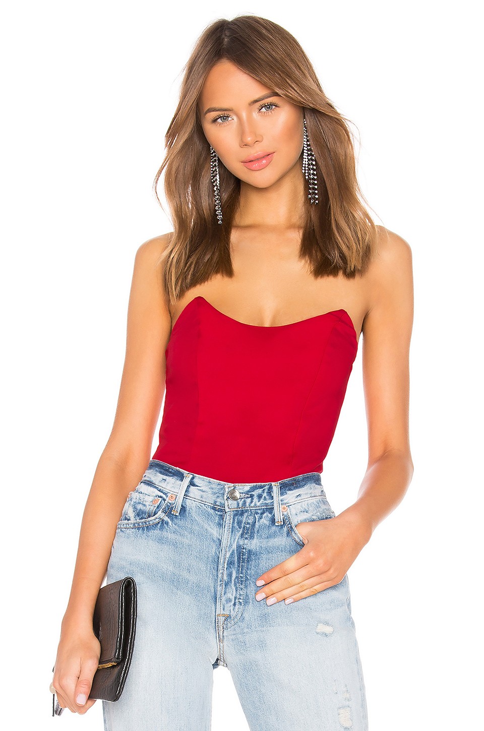 Stevie Sweetheart Bodysuit in Red | Revolve Clothing (Global)
