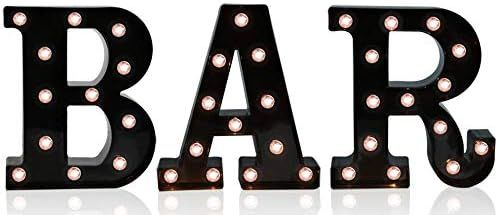 BAR - Illuminated Marquee Bar Sign - Lighted LED Marquee Word Sign - Pre-Lit Pub Bar Sign Light B... | Amazon (US)