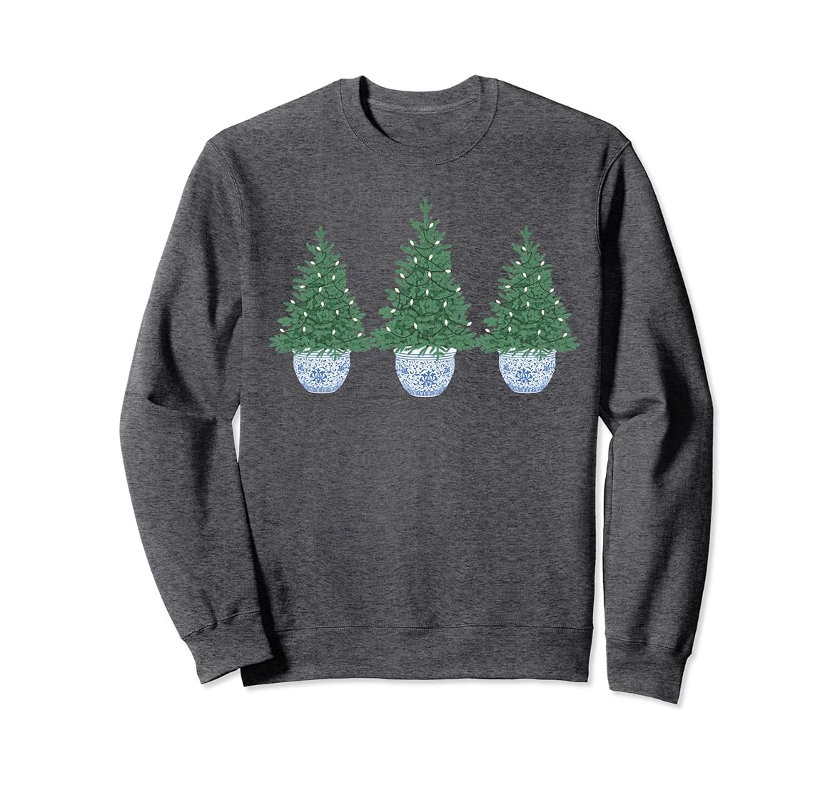 Christmas Tree in Chinoiserie Bowl Sweatshirt | Amazon (US)