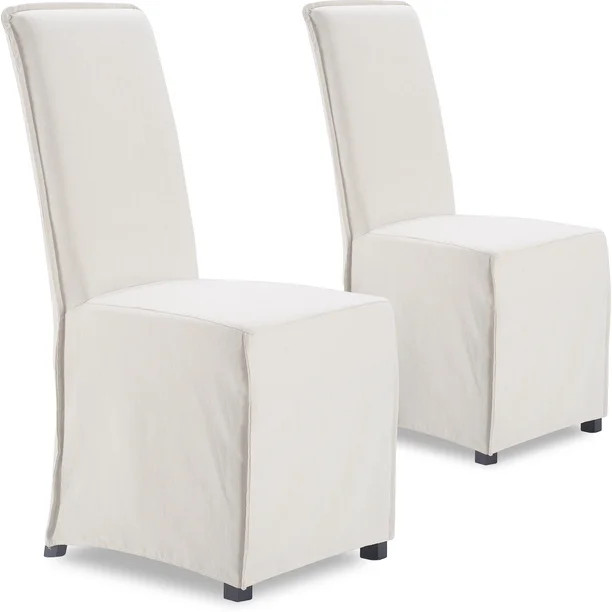 Finch Grayson High Back 2-Set Dining Chairs with Removable Slipcover, Ivory | Walmart (US)