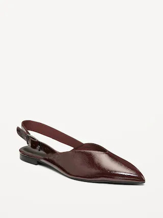Wide Strap Slingback Flats | Old Navy (CA)