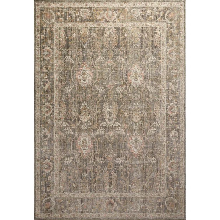 Rosemarie Power Loom Performance Sage/Blush Rug | Wayfair North America