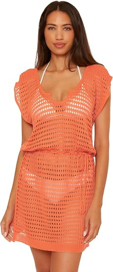 BECCA Women's Playa Crochet Dress, V-Neck, Casual, Pull On, Beach Cover Ups for Women | Amazon (US)