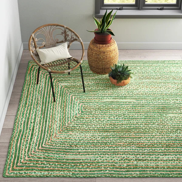 Demartini Handwoven Green Area Rug | Wayfair North America