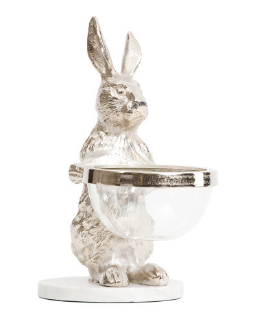 Rabbit Holding Glass Bowl | TJ Maxx