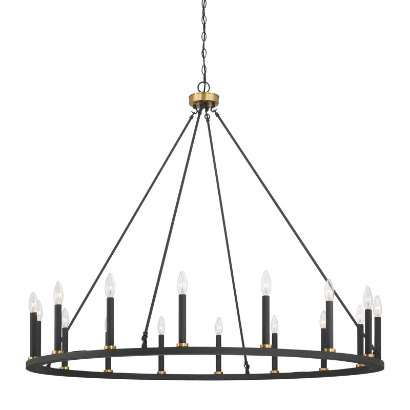 Finchley 16 - Light Dimmable Wagon Wheel Chandelier | Wayfair North America