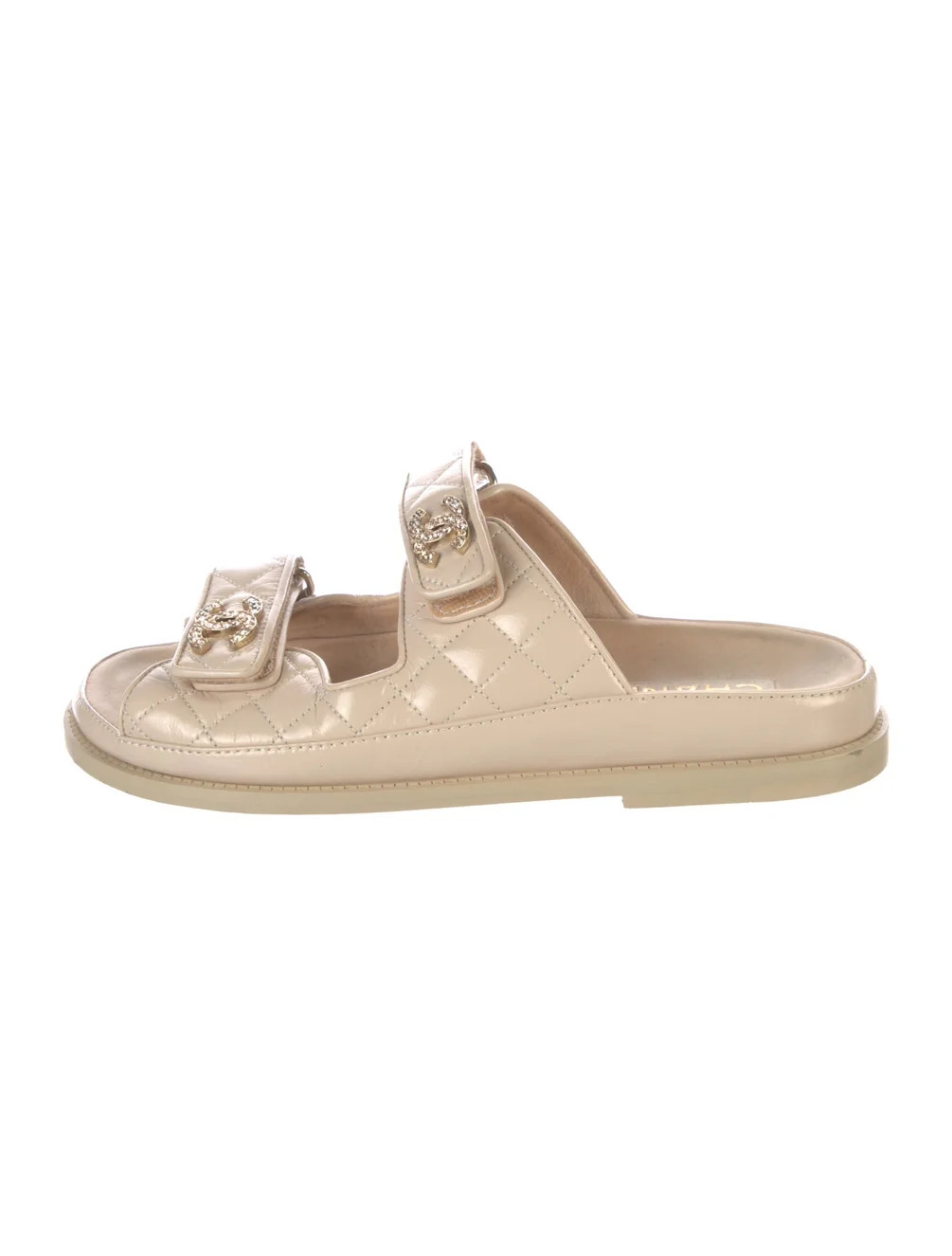 Chanel 2024 Interlocking CC Logo Slides - Neutrals Sandals, Shoes - CHA1414310 | The RealReal | The RealReal