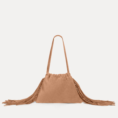 Diana Fringe Bag Cappuccino Suede | Streets Ahead Inc