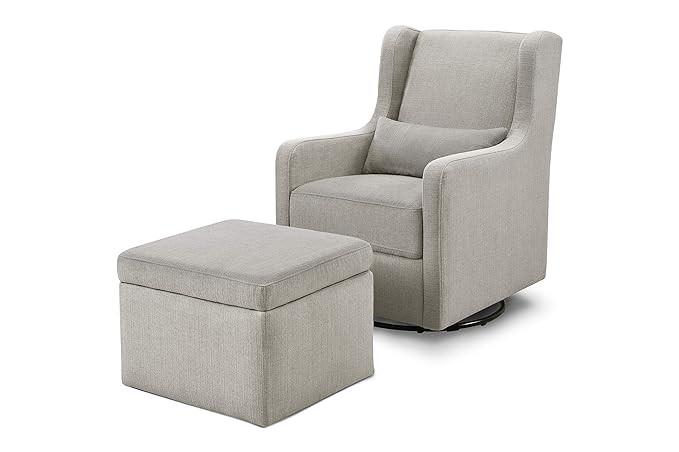 Carter's by DaVinci Adrian Swivel Glider with Storage Ottoman Performance Grey Linen, Water Repel... | Amazon (US)