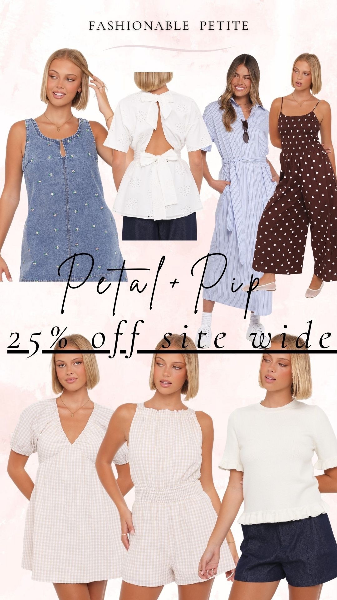 25% off site wide at petal & pup! I have this gingham romper in my cart!

Spring outfit, spring dress, spring tops 

#LTKSaleAlert #LTKSeasonal