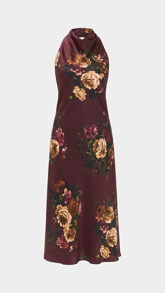 Cara Cara Fara Silk Dress Ariana Flora Merlot 0 | Shopbop